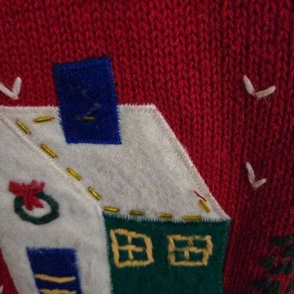 Vintage Embroidered Front Back Christmas Winter Y2K Sweater Vest Size XL - Picture 3 of 8